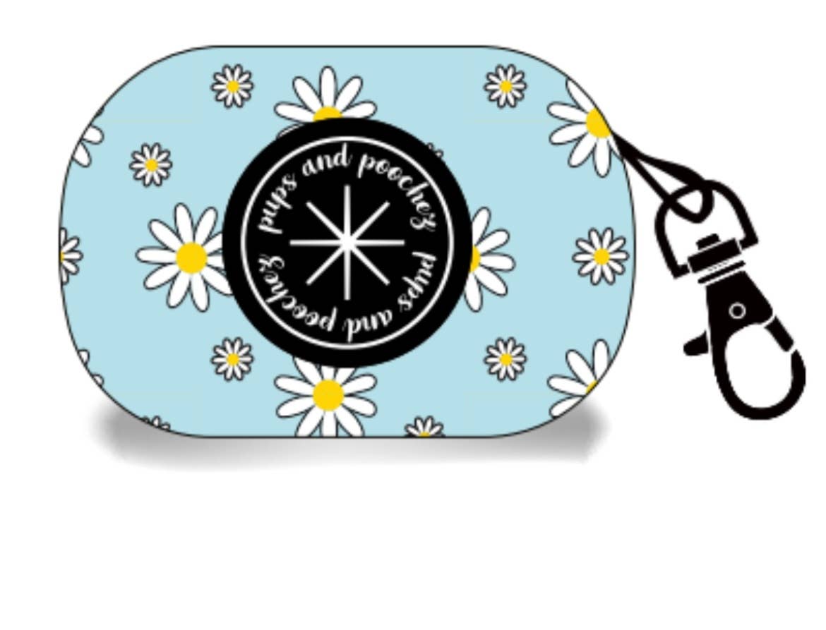 Blue Daisy Poop Bag Holder