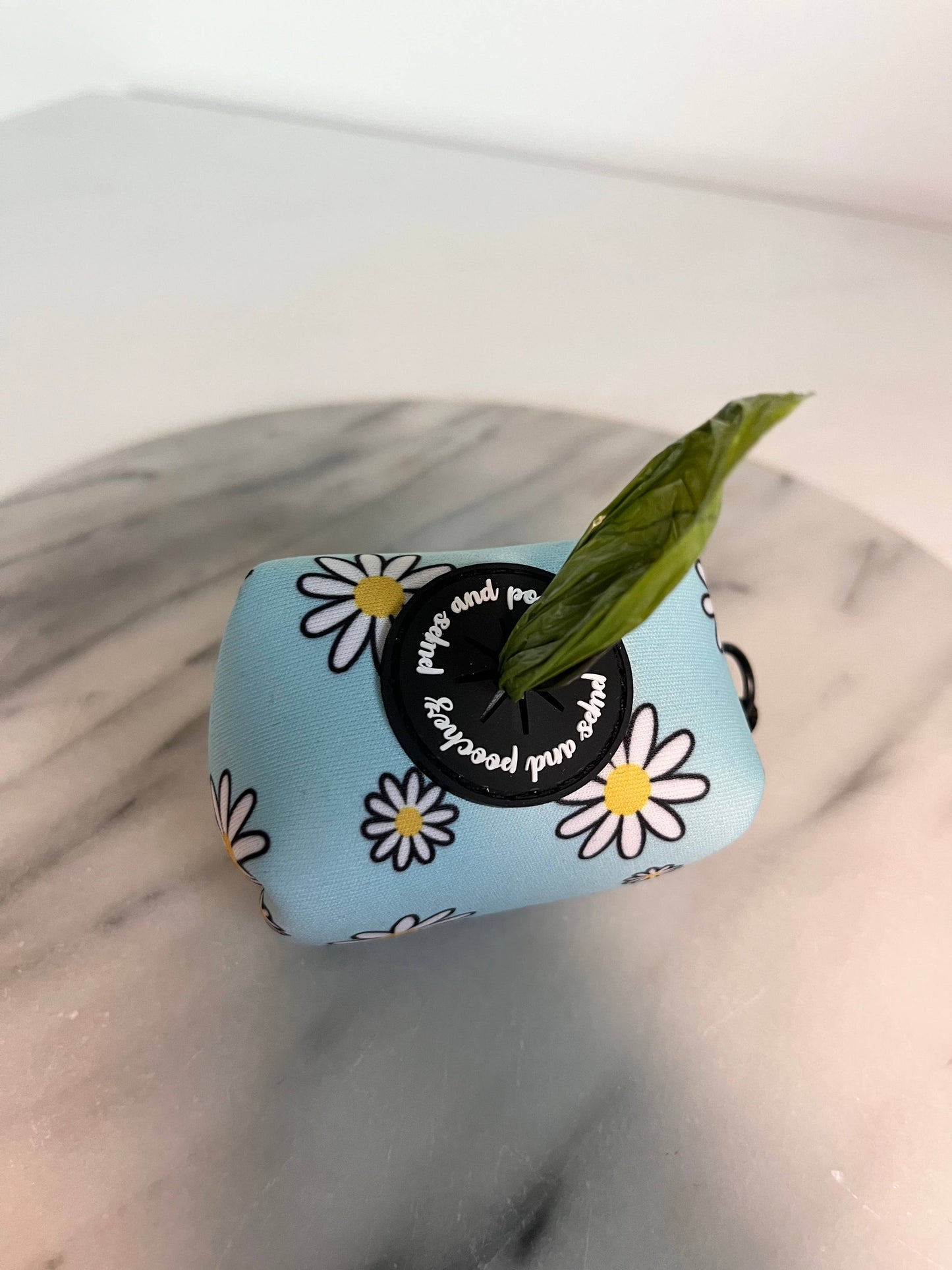 Blue Daisy Poop Bag Holder