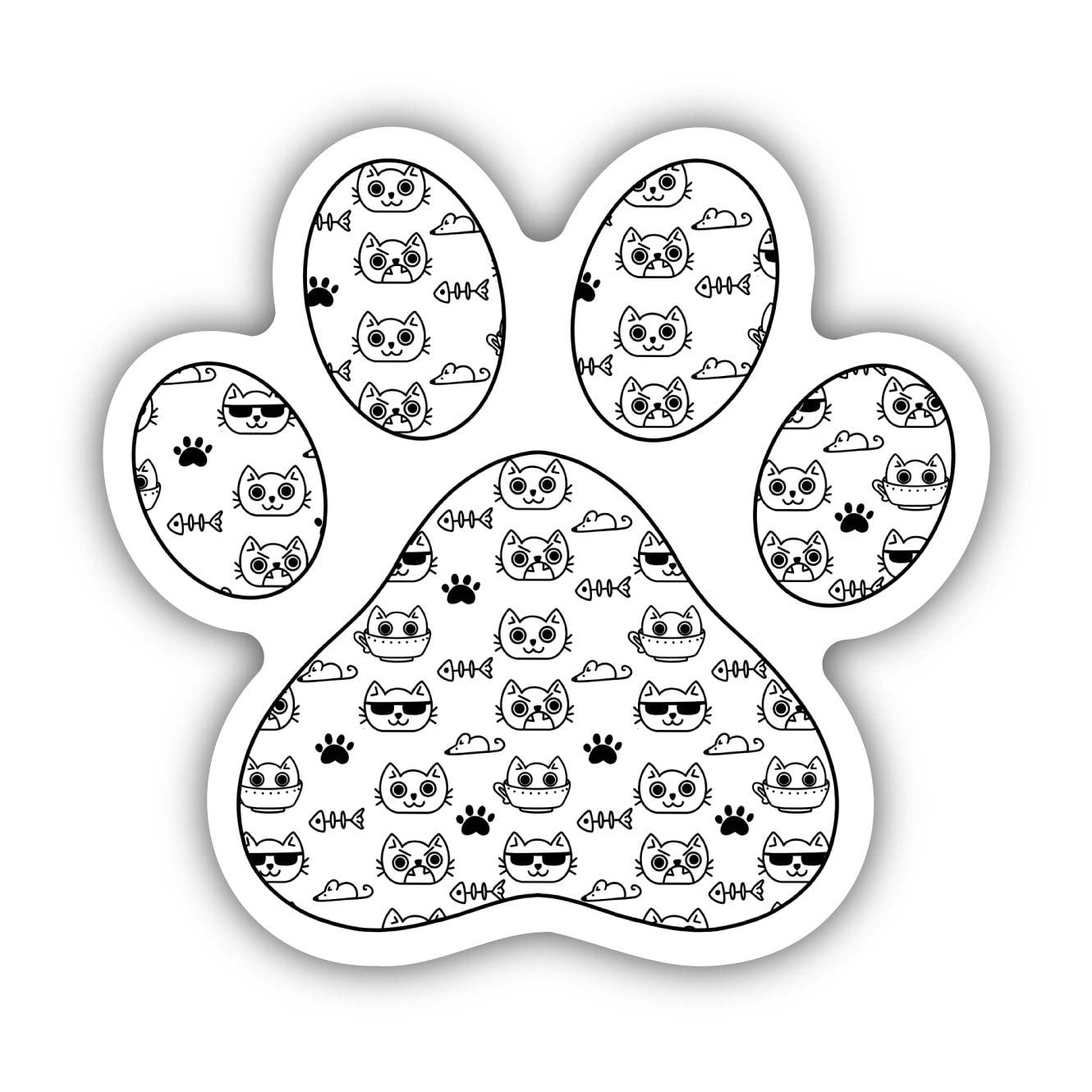 Cat Pattern Paw Print Sticker - Lucky Paws BCS