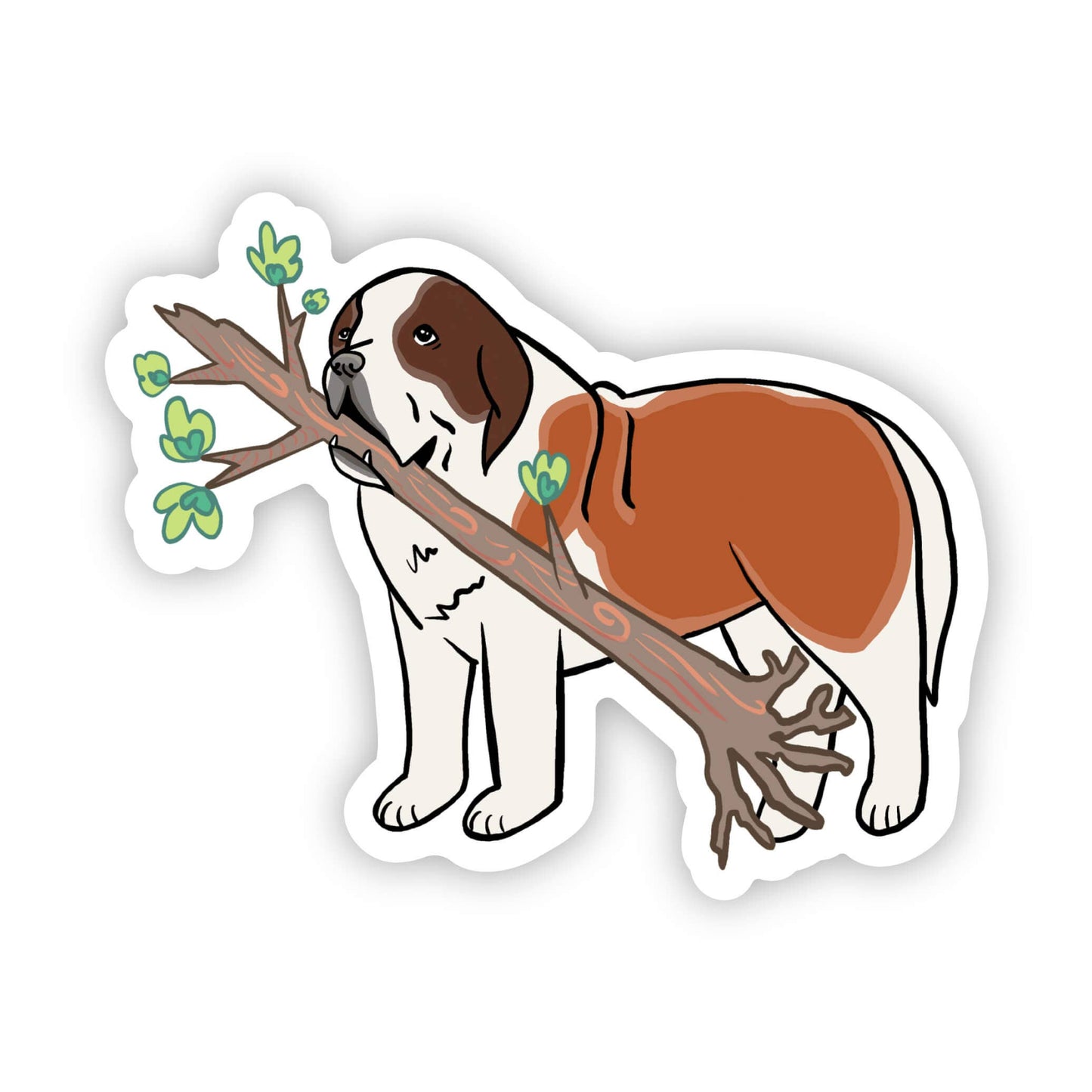 St. Bernard Chewing Stick Sticker - Lucky Paws BCS