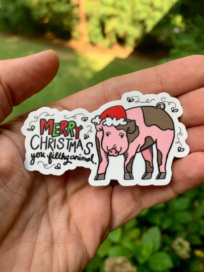 Merry Christmas, You Filthy Animal! Sticker - Lucky Paws BCS