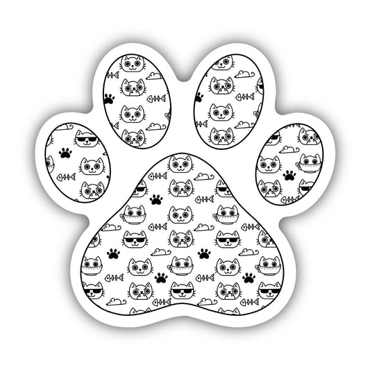 Cat Pattern Paw Print Sticker - Lucky Paws BCS  
