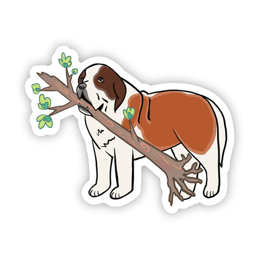 St. Bernard Chewing Stick Sticker - Lucky Paws BCS  