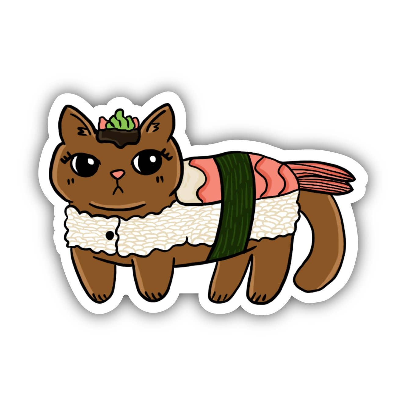 Cat Sushi Halloween Costume Sticker