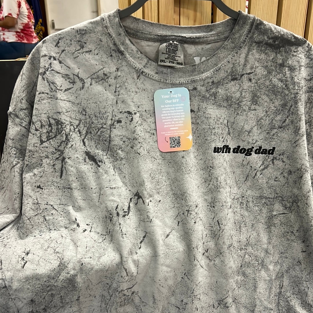 Work From Home Dog Dad - Acid Wash T-Shirt - Lucky Paws BCS  