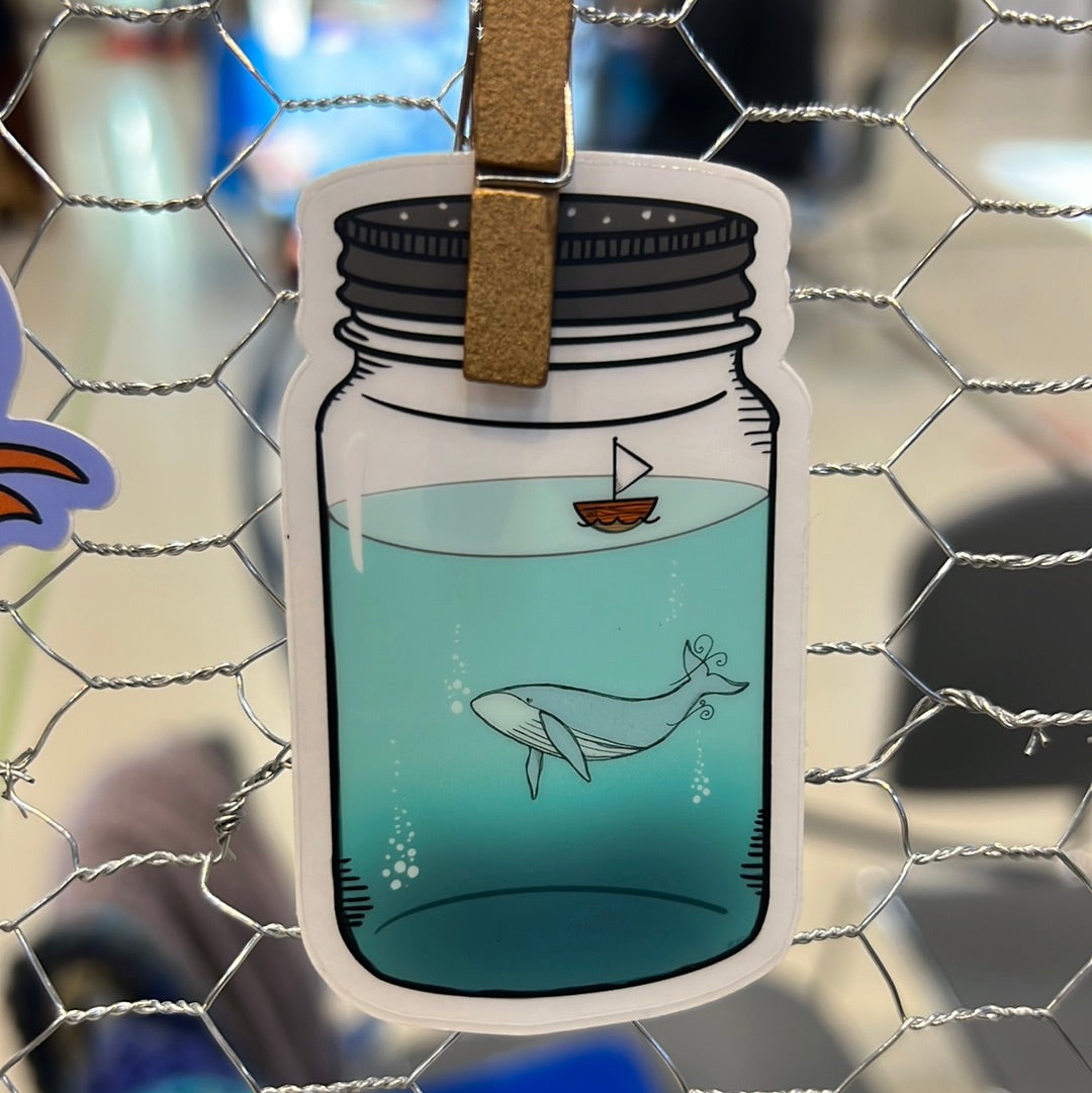 Whale in a Jar Sticker
