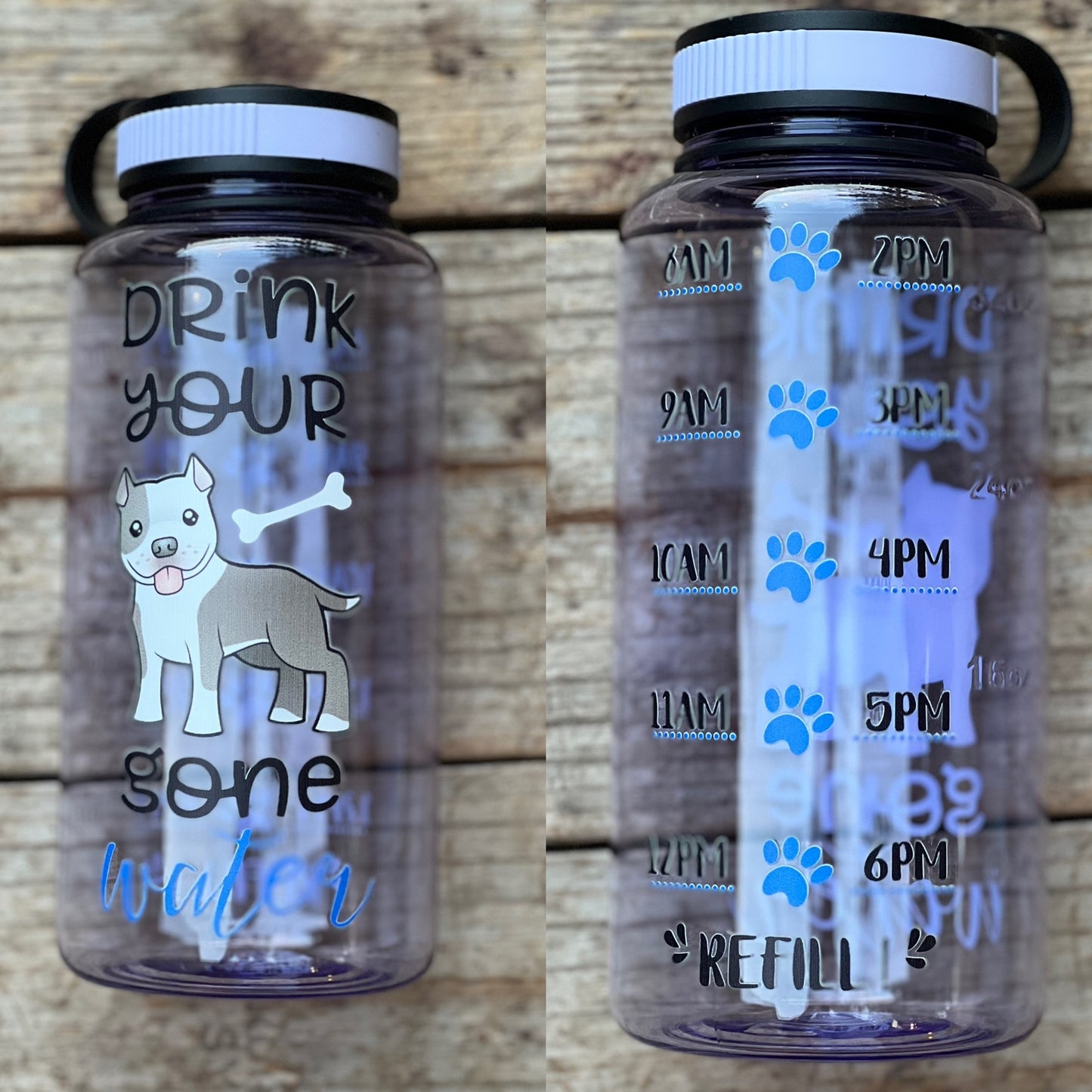 Drink Your Dog Gone Water American Pitbull Water Bottle | 34oz - Lucky Paws BCS  
