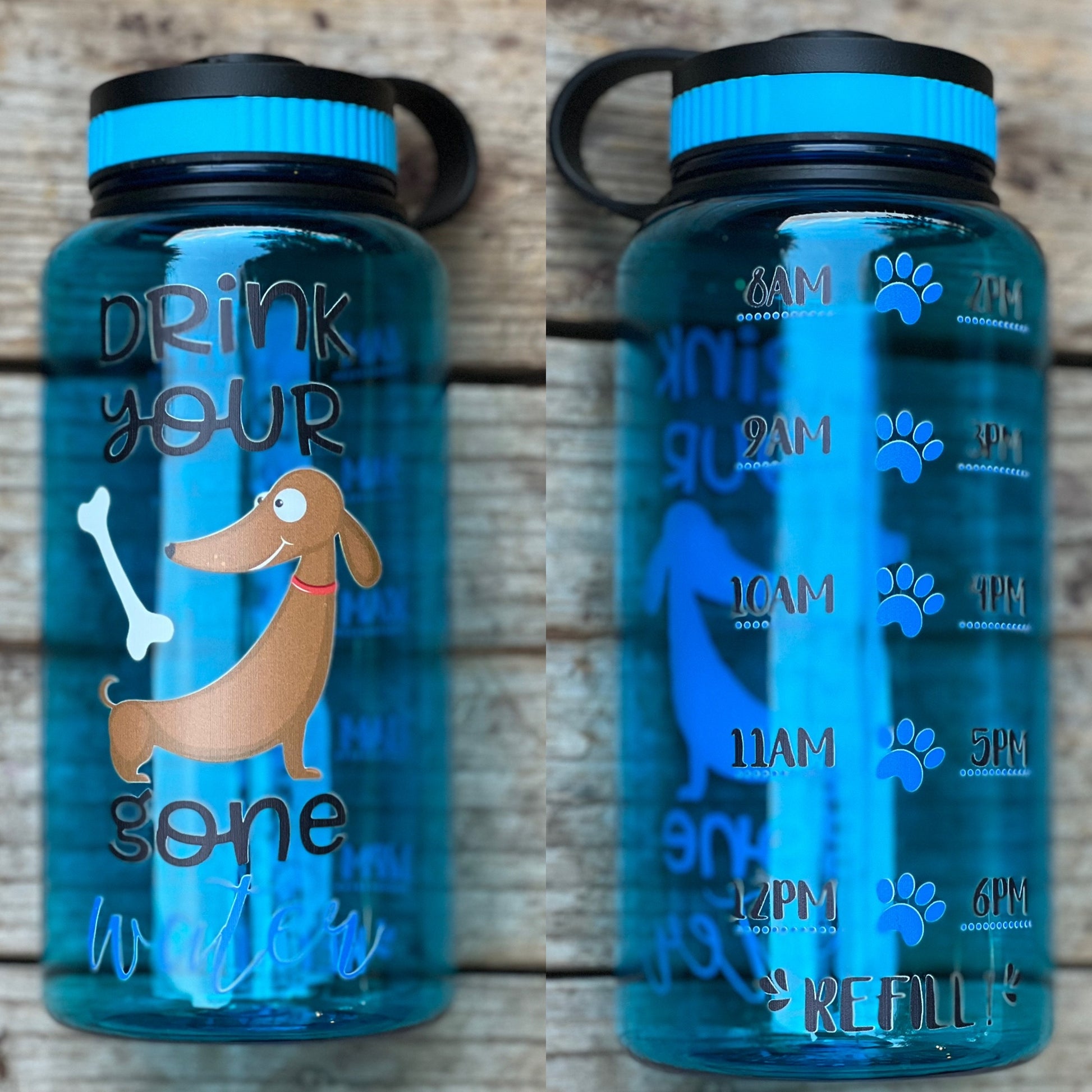 Drink Your Dog Gone Water Dachshund Water Bottle | 34oz - Lucky Paws BCS  